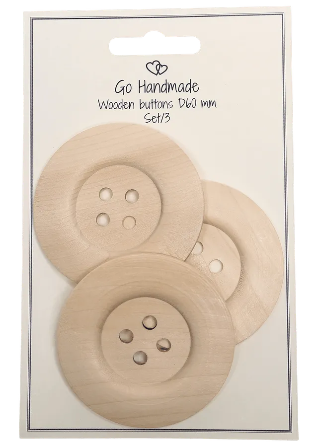 Go Handmade treknapper 60 mm 3 stk