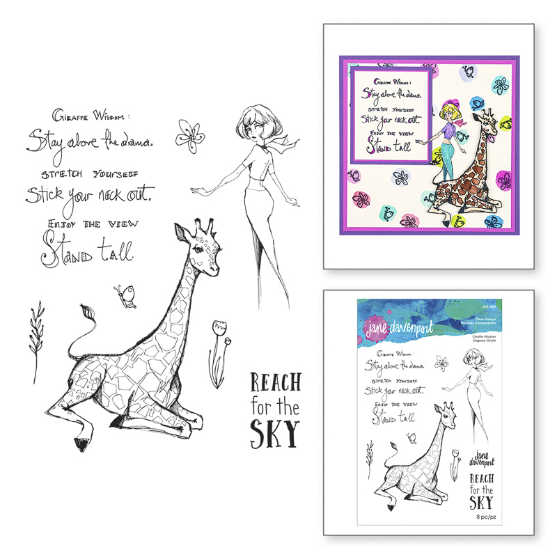 Jane Davenport Whimsical Wild Giraffe Wisdom stempel