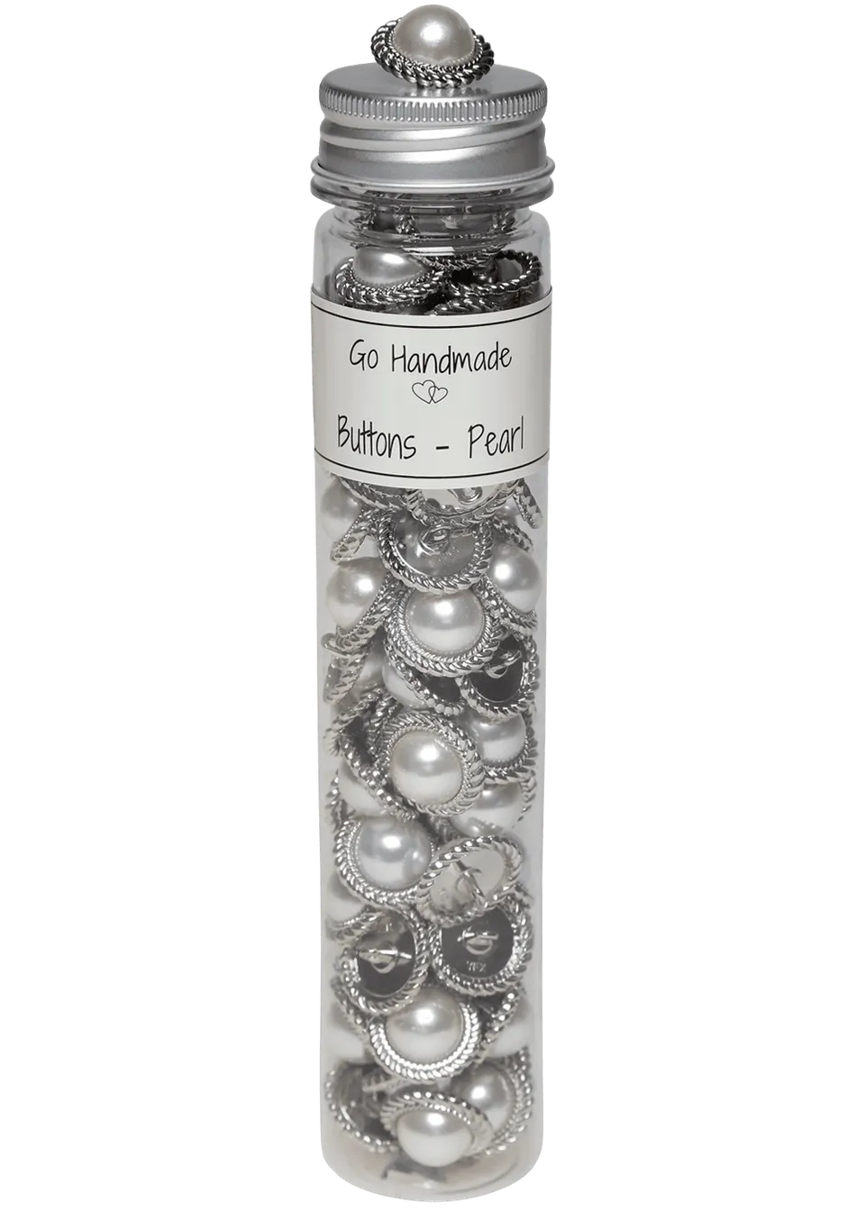 Go Handmade Pearl knapper 21 mm sølv pynteknapper