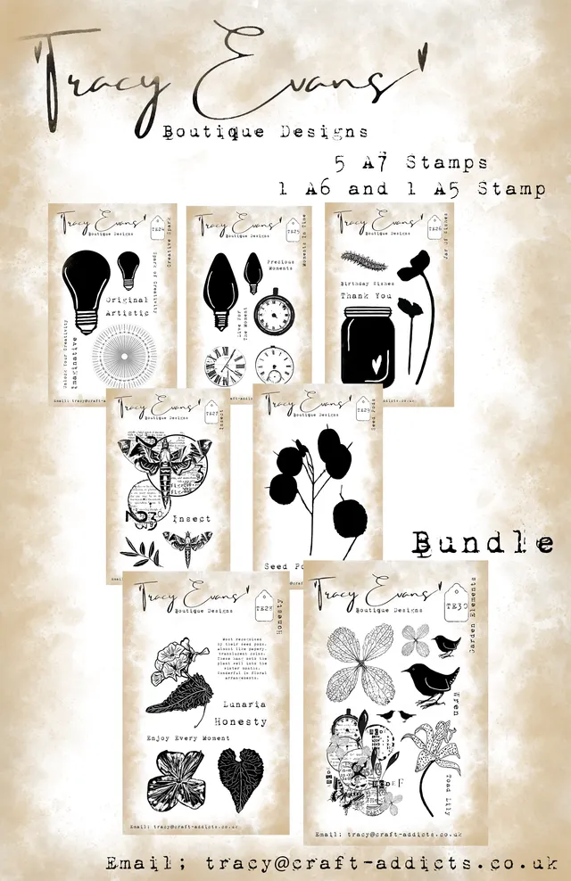 Tracy Evans Design B009 Bundle TE24-TE30 stempelsett 7-pk