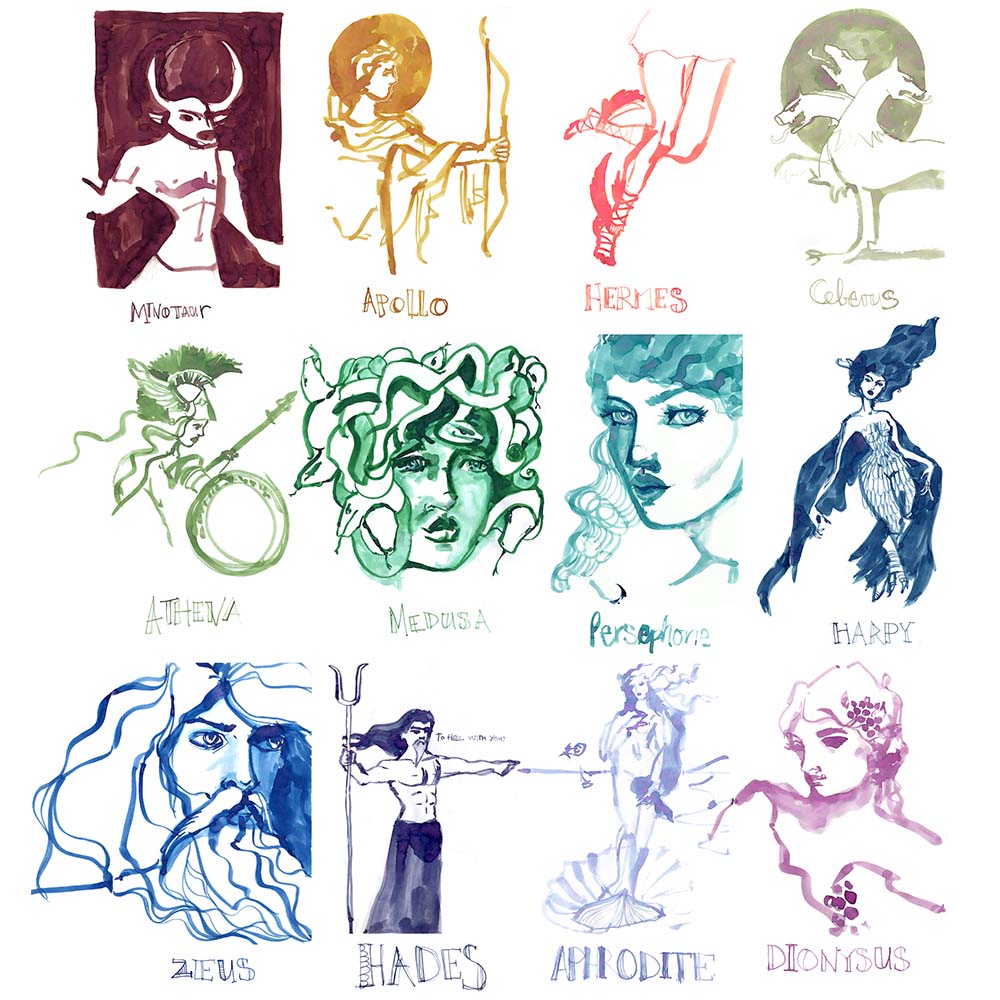 Jane Davenport Gods & Monsters gradientblekk Hellas