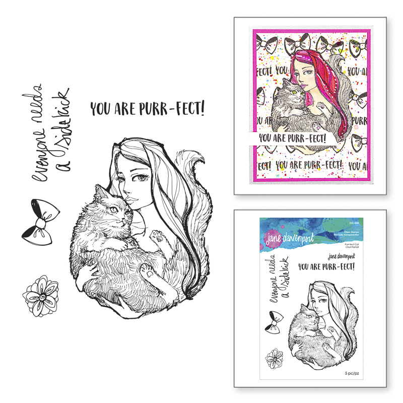 Jane Davenport Whimsical Wild Purr-fect Cat stempel katt