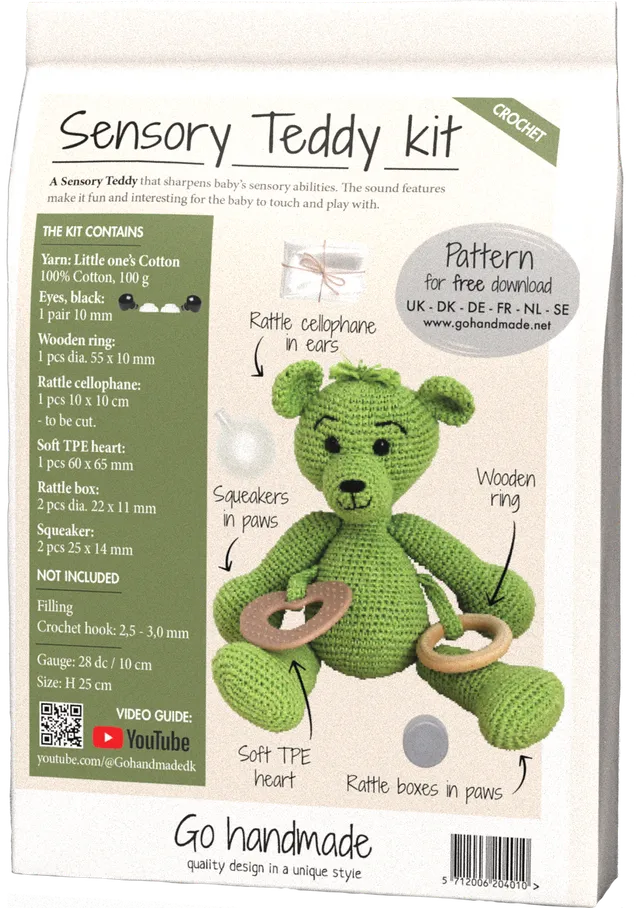 Go Handmade Sanse Teddy heklekit lime bomull