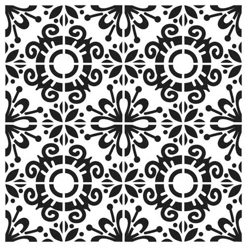 The Crafters Workshop TCW882 Fantasy Tile sjablong 15x15 cm