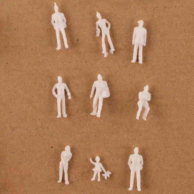 KEM modellfigurer 1:100 hvite 25 stk assortert