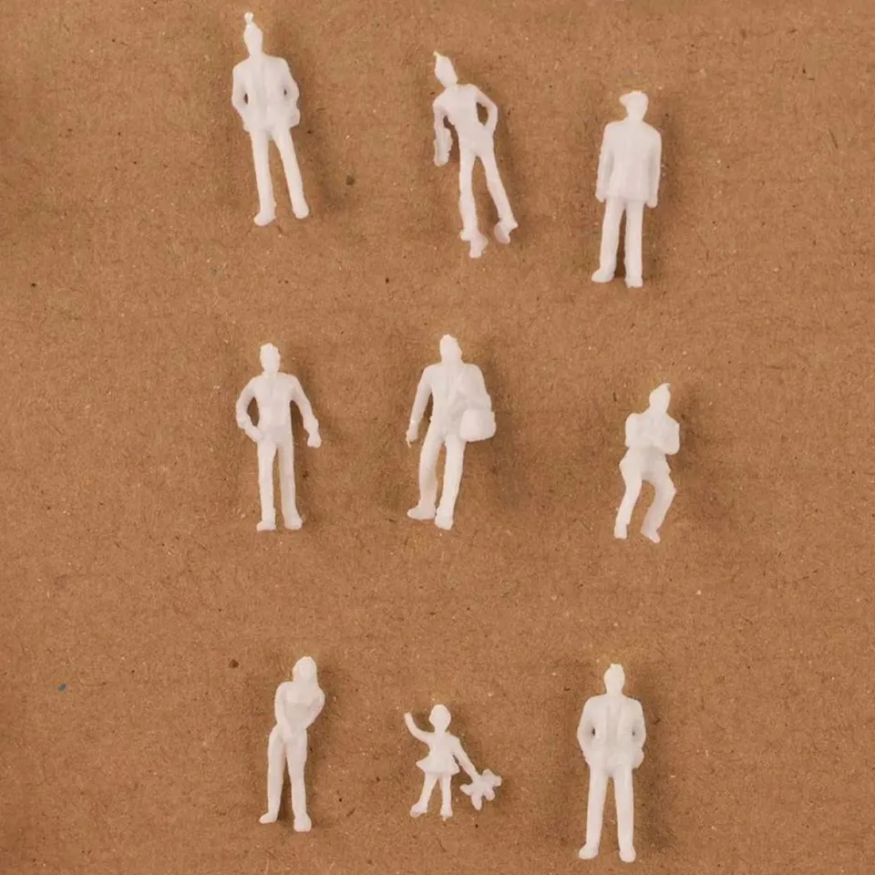 KEM modellfigurer 1:100 hvite 25 stk assortert