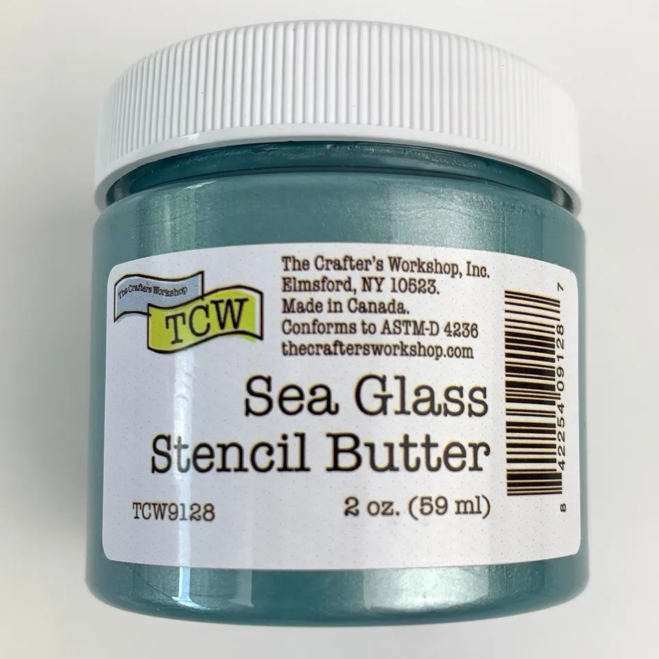 The Crafters Workshop Stencil Butter Sea Glass effektpasta 59 ml skimmer