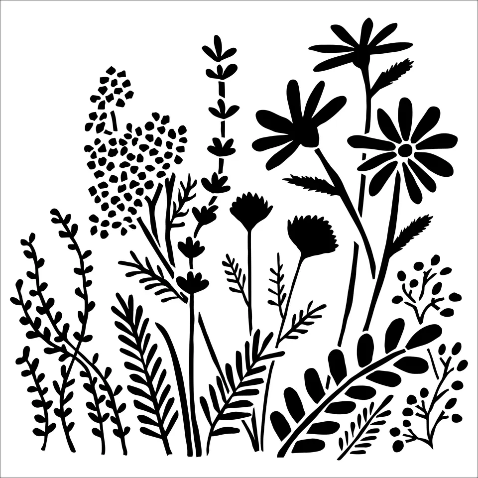 The Crafters Workshop TCW968 Summer Meadow sjablong 6x6 blomster