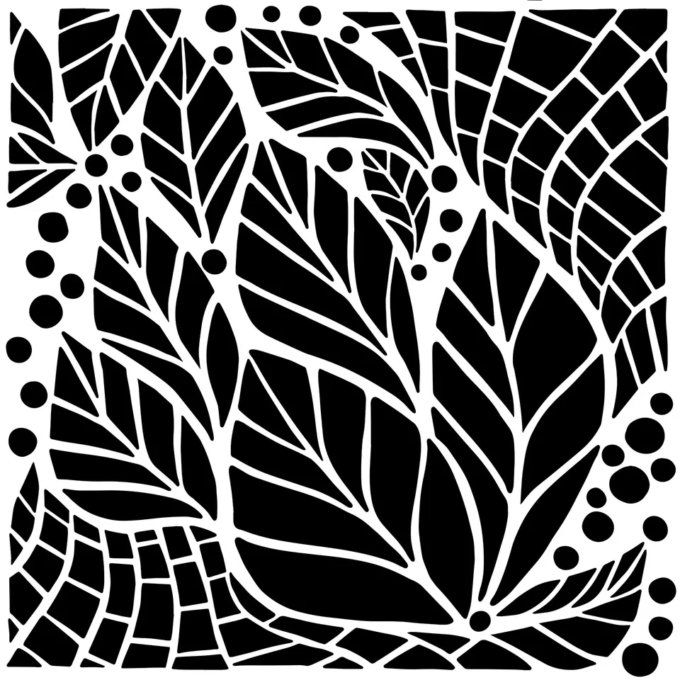 The Crafters Workshop TCW1083 Abstract Leaves sjablong 6x6