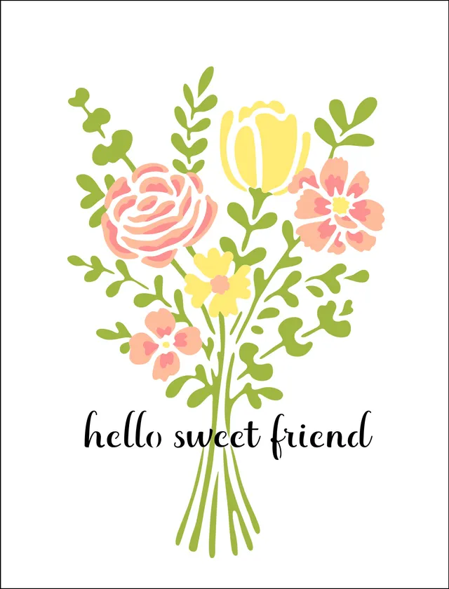 The Crafters Workshop TCW6062 Floral Bouquet A2 sjablong blomster