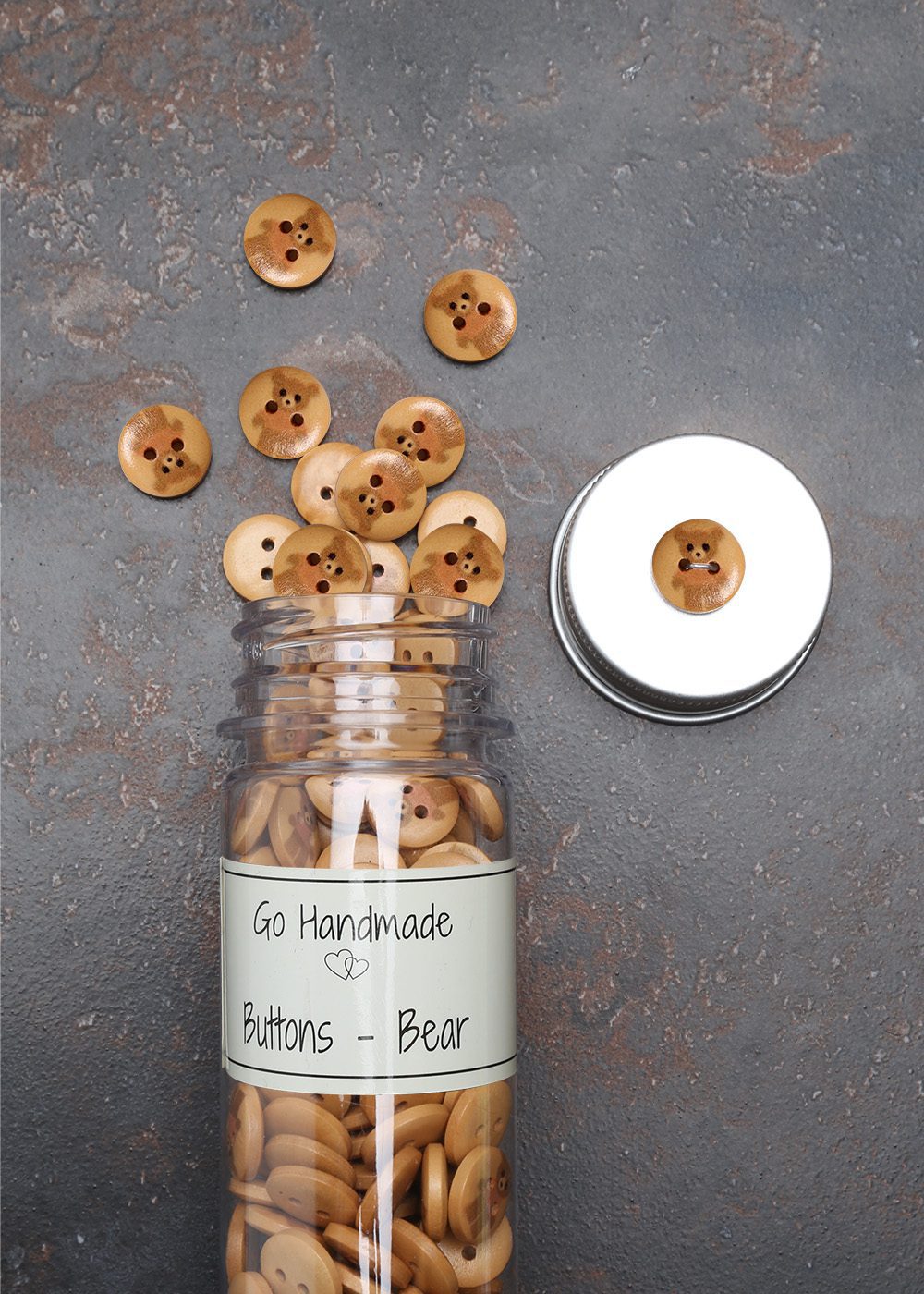 Go Handmade Teddy knapper 13 mm beige stor flaske
