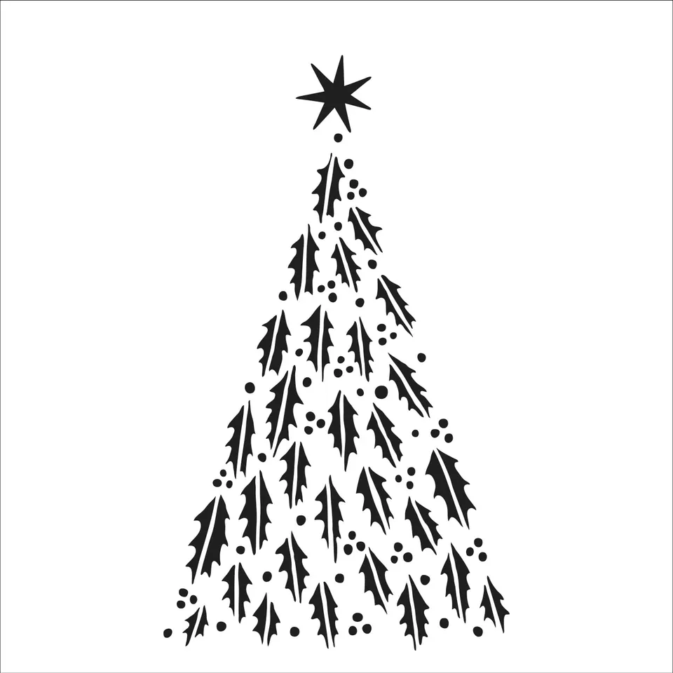 The Crafters Workshop TCW951 Happy Holly sjablong 6x6 jul