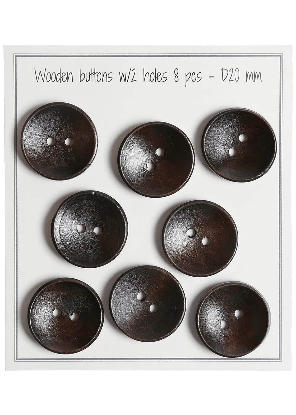 Go Handmade Deep knapp 20 mm brun 8-pk