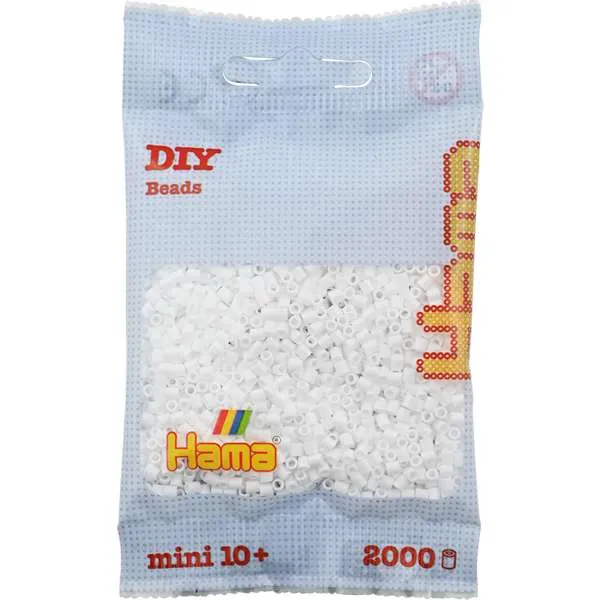 Hama Mini hvit perler 2000 stk 2,5 mm