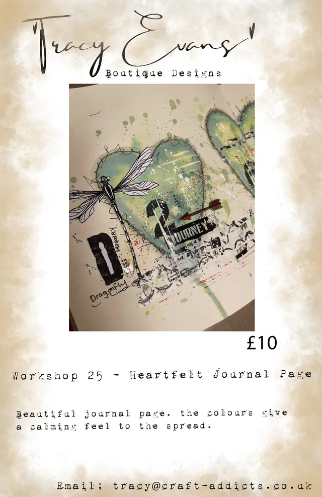 Tracy Evans Design Workshop 025 Heartfelt journalside kurs