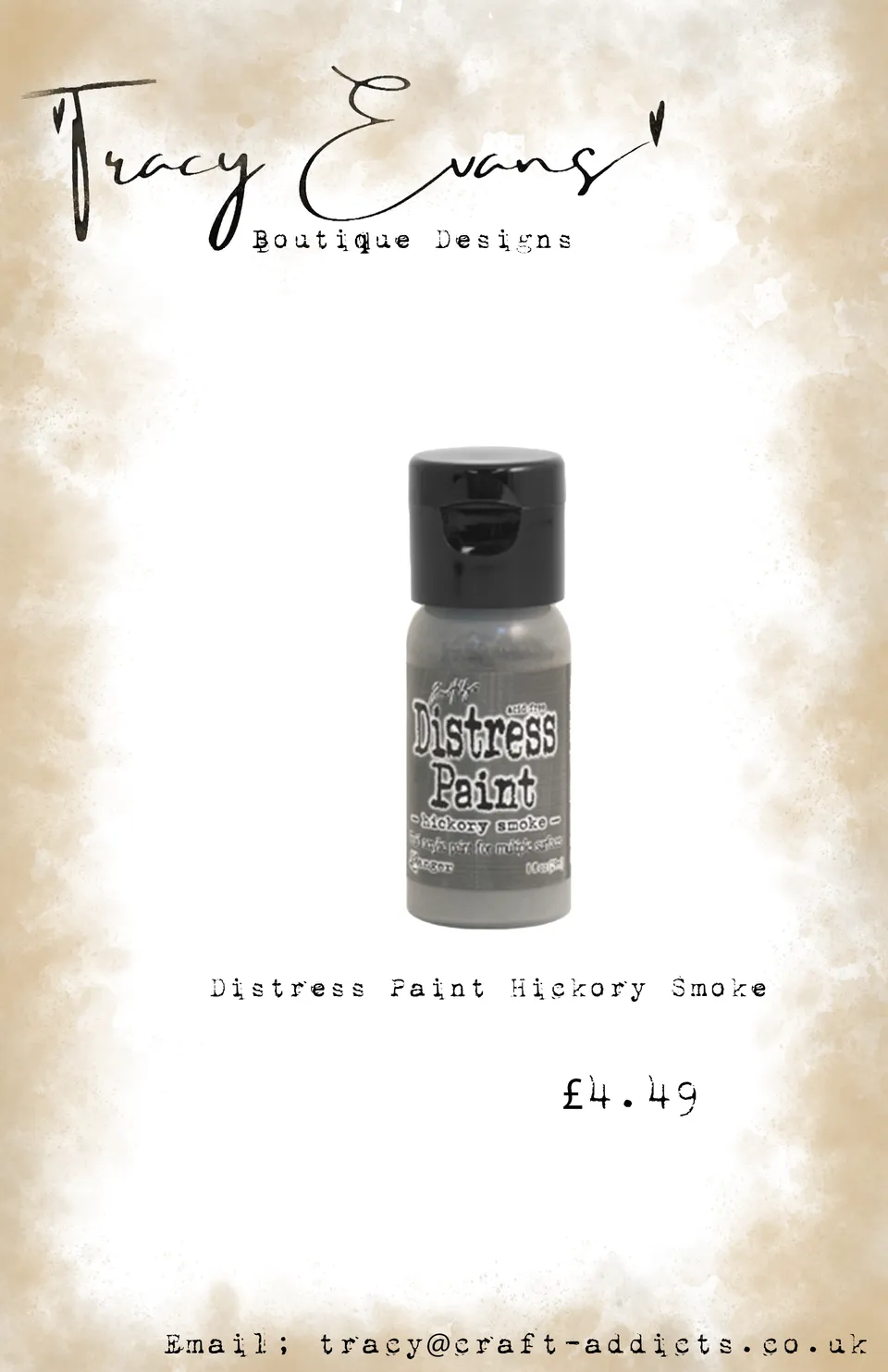 Tracy Evans Design DI145 distressmaling Hickory Smoke grå