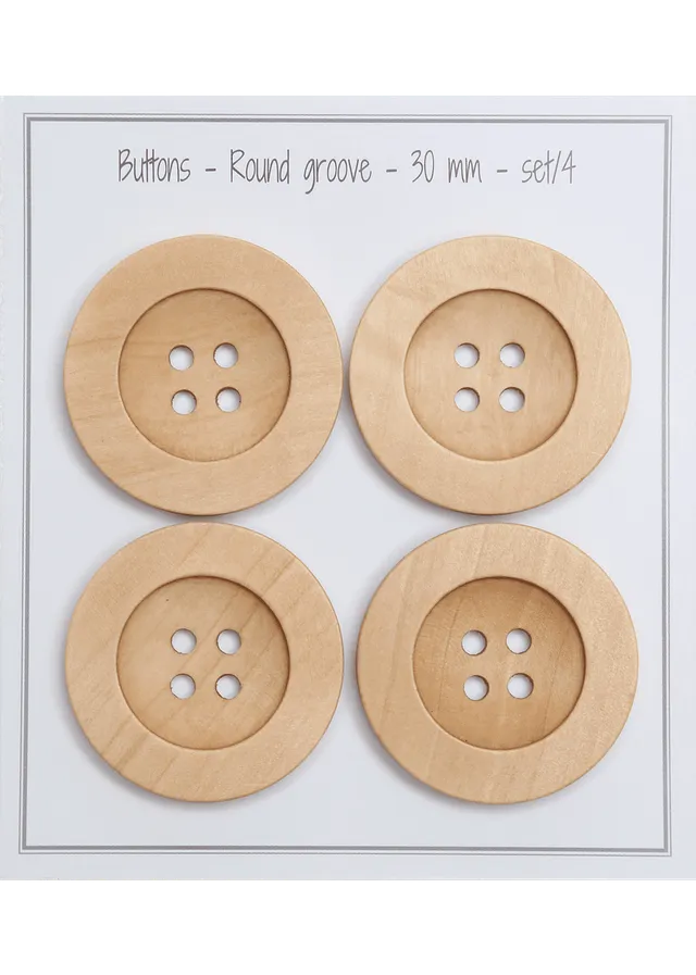 Go Handmade Round Groove trering 30 mm natur 4 stk