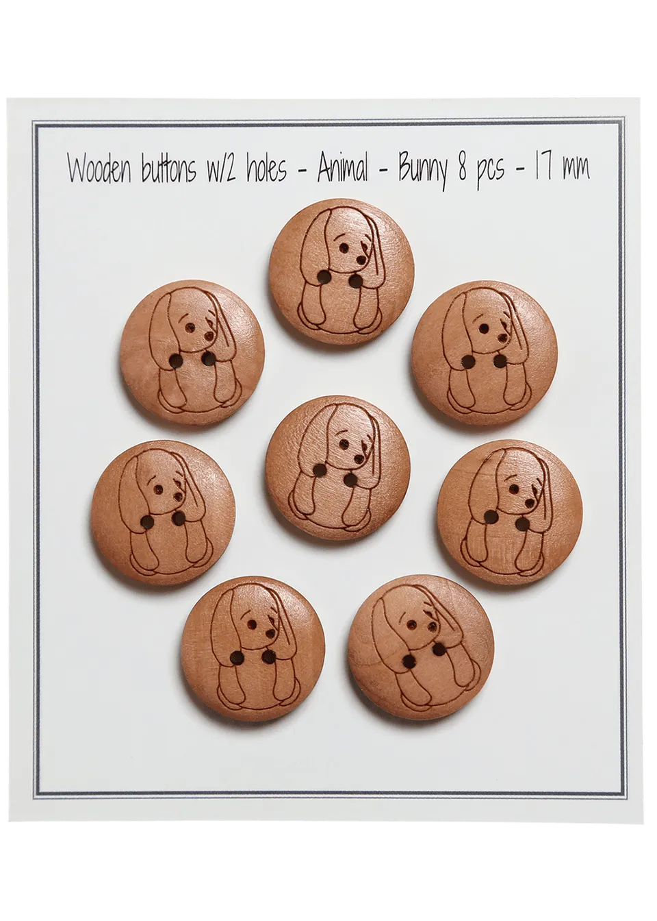Go Handmade Bunny 17 mm knapper 8 stk beige