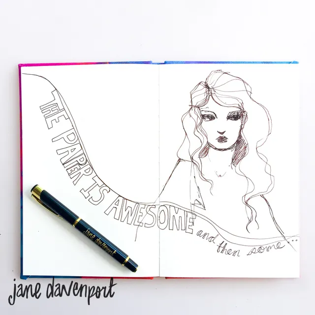 Jane Davenport A5 akvarellbok art journal bæreformat