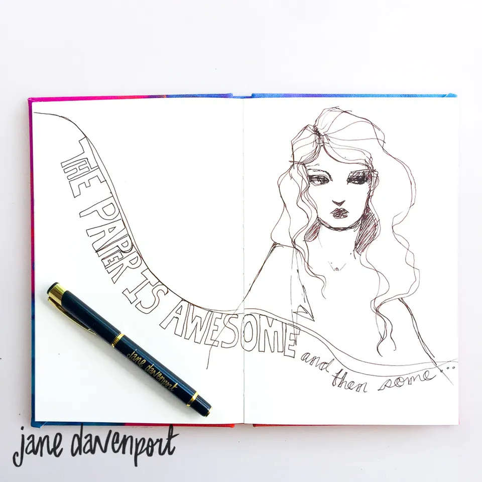 Jane Davenport A5 akvarellbok art journal bæreformat