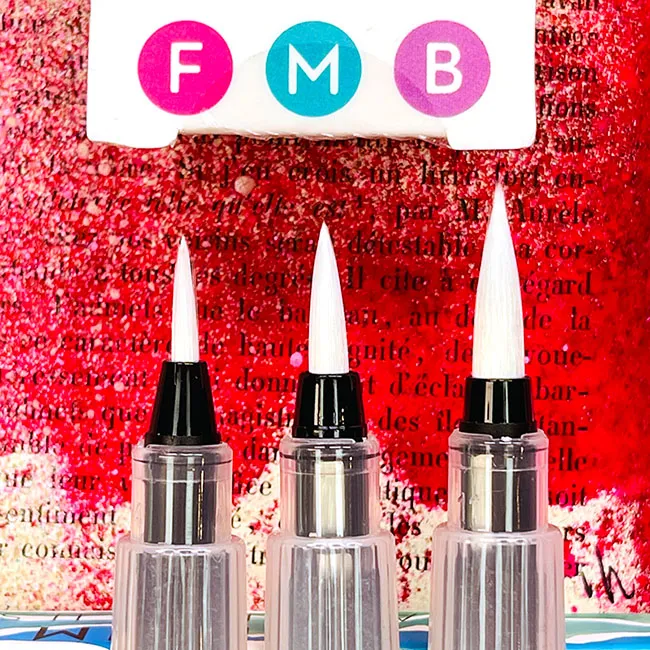 Jane Davenport Inky Depths WaterBrush Small Medium Large Set vannpenselsett