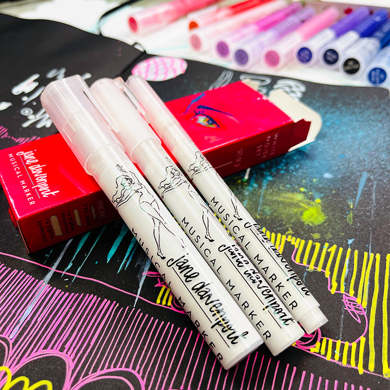 Jane Davenport White Noise paint pen hvit 3 størrelser dekkende