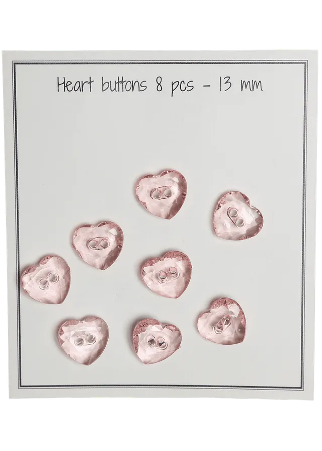 Go Handmade Heart knapper 13 mm vintage rose 8 stk