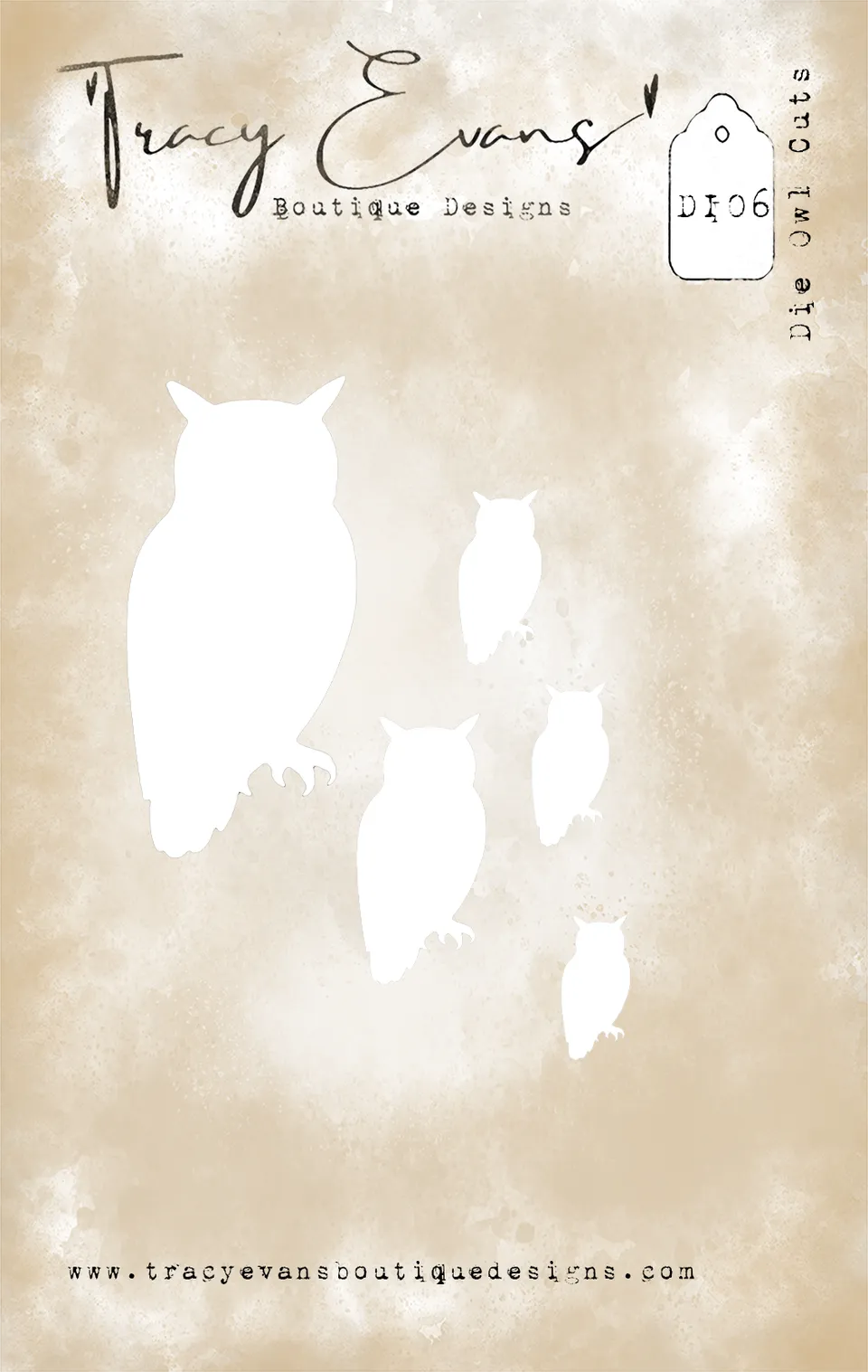 Tracy Evans DIE06 Owl Cuts dies ugle 4 deler