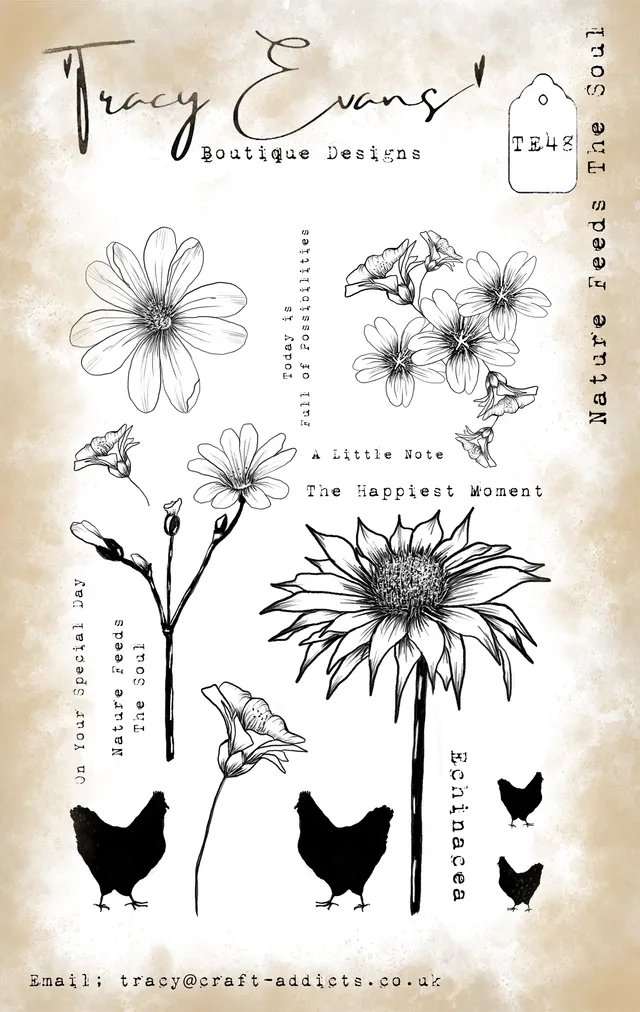 Tracy Evans Design TE048 Nature Feeds the Soul stempel A5