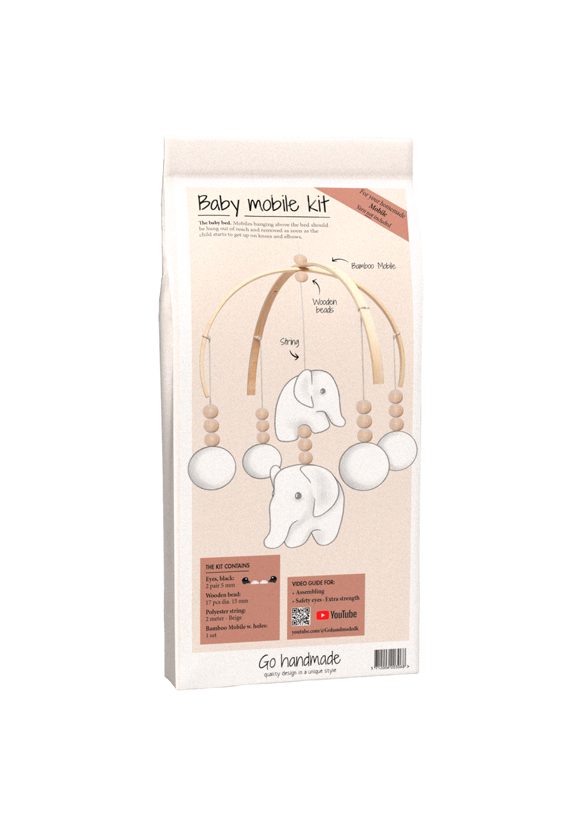 Go Handmade Elefant mobil heklesett bambus 100 g