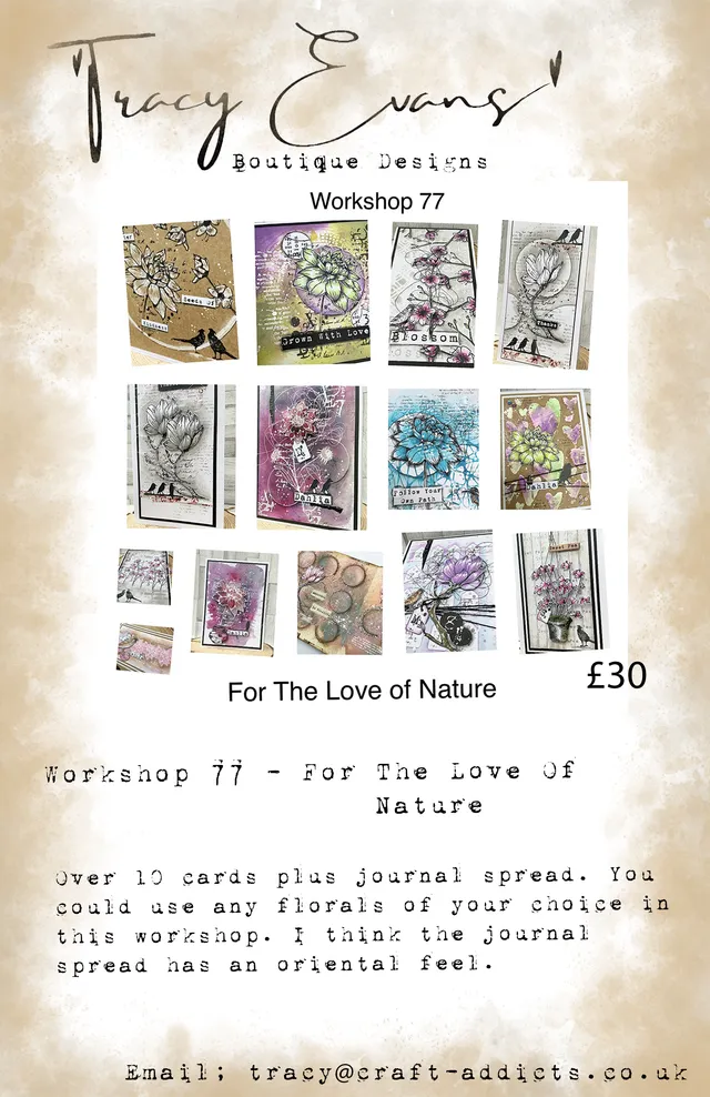 Tracy Evans Design Workshop 077 For Love Nature nettkurs