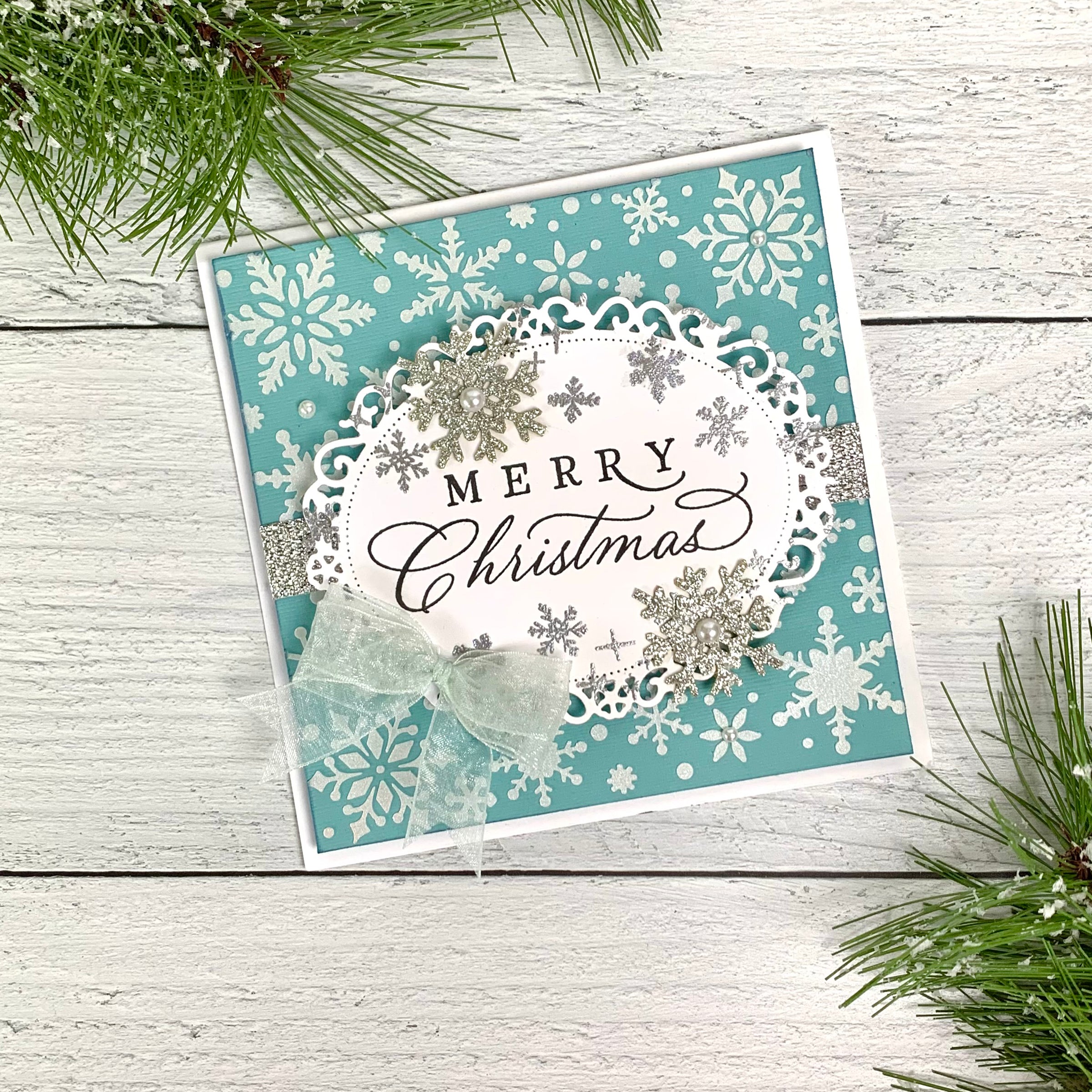 The Crafters Workshop TCW6009 Merry Snowflakes sjablong slimline