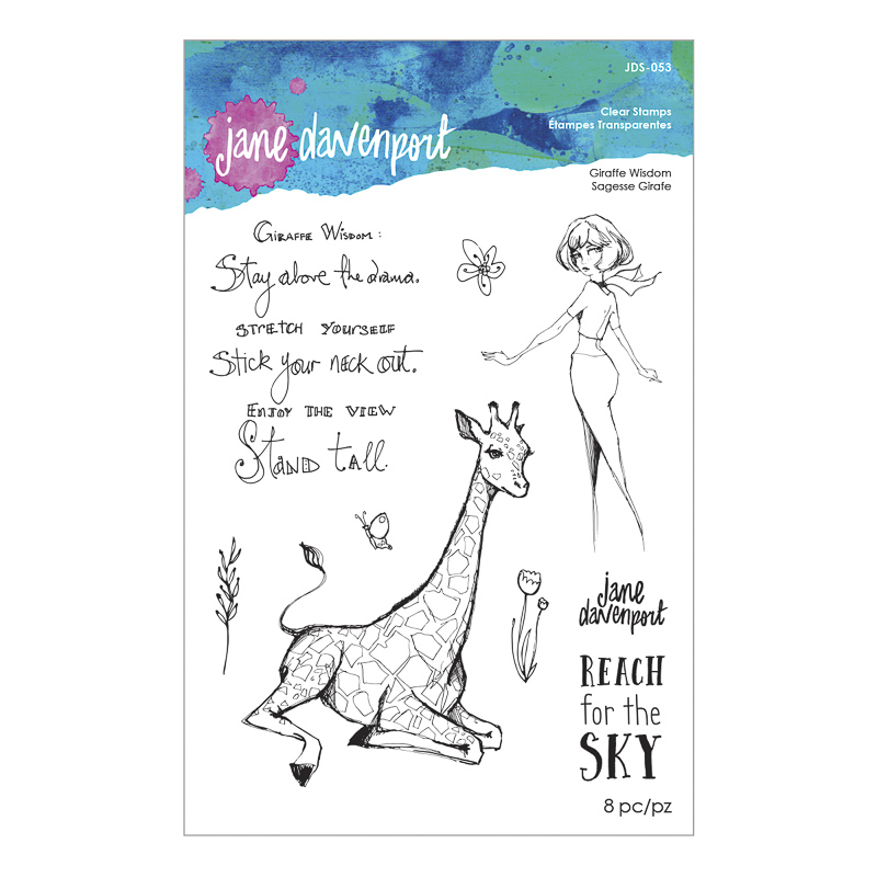 Jane Davenport Whimsical Wild Giraffe Wisdom stempel