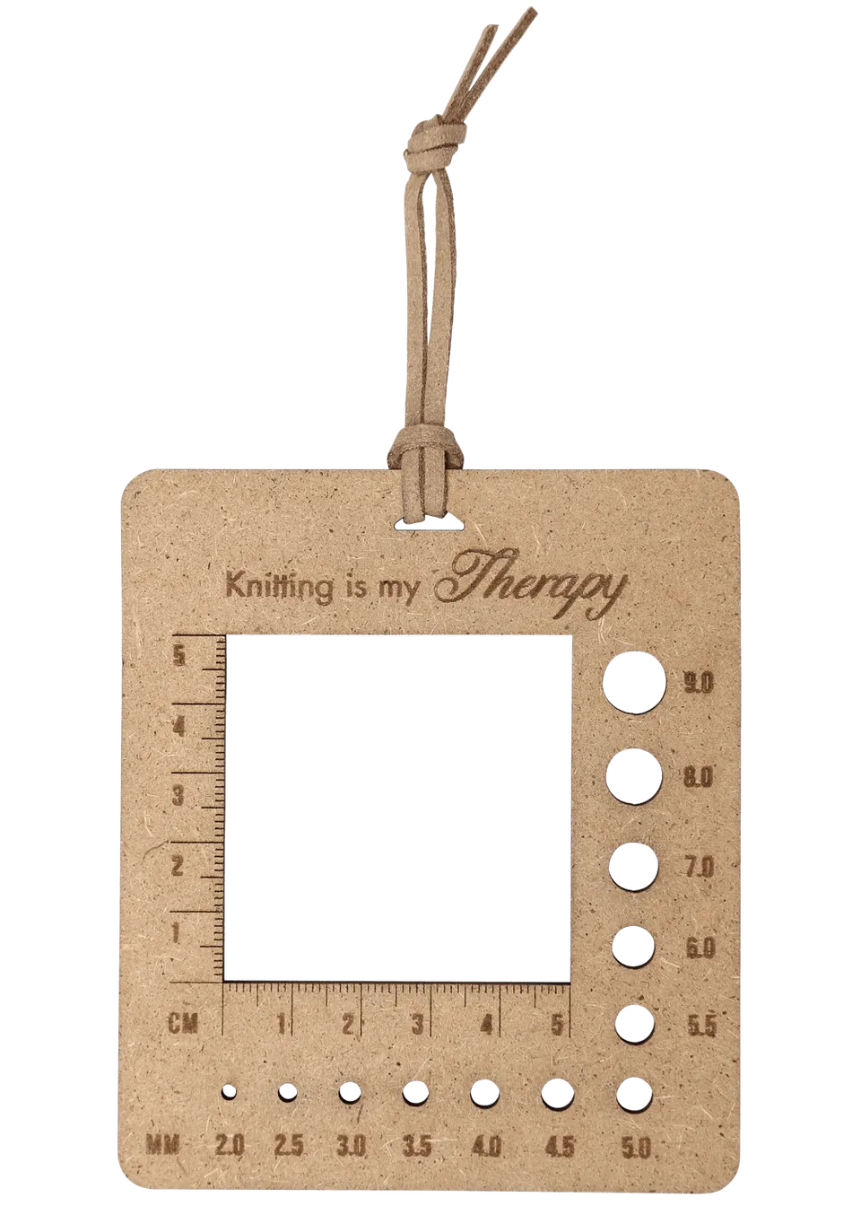 Go Handmade strikkelinjal tre 9 x 10,4 cm måler
