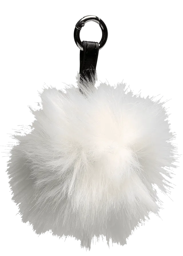 Go Handmade Pompon dusk 11 cm hvit svart fuskepels