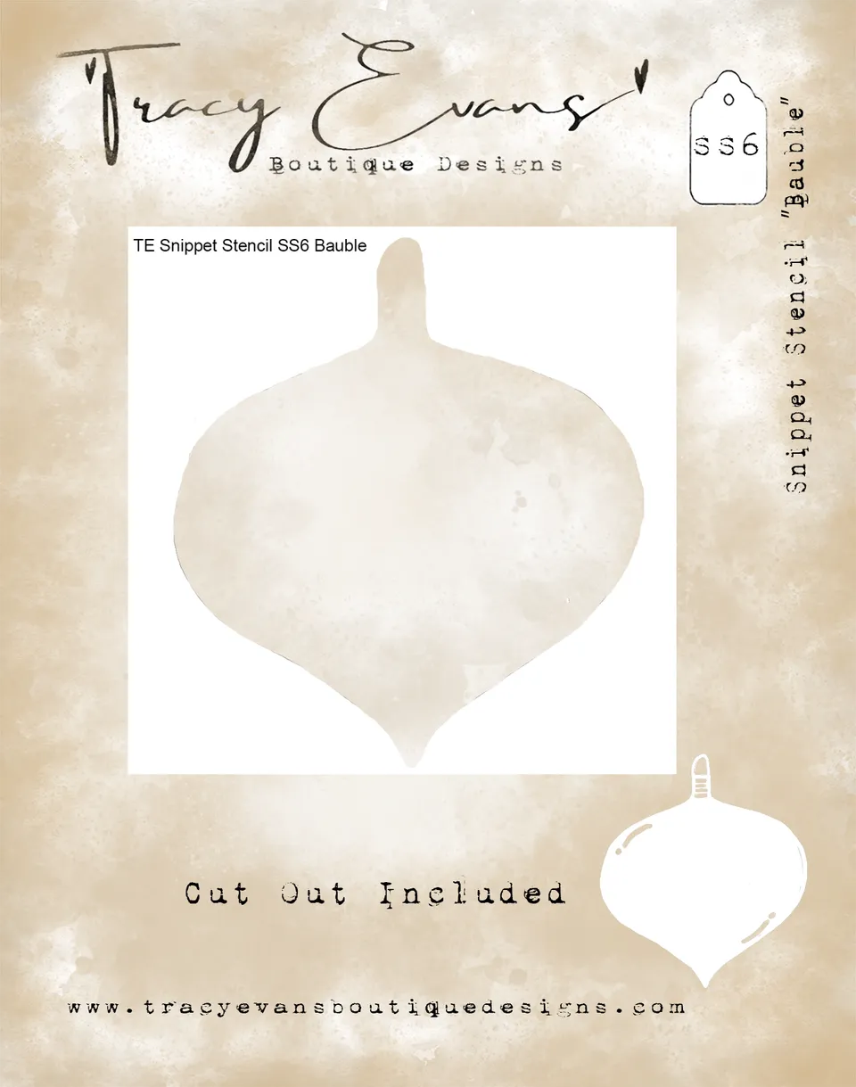 Tracy Evans SS006 Bauble sjablong 10x10 cm julekule
