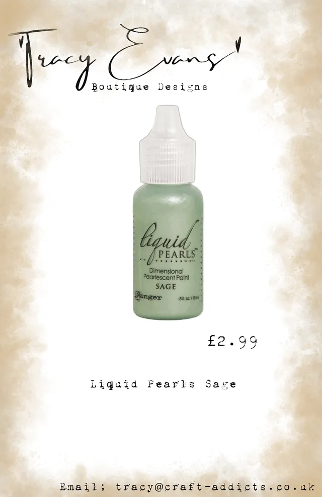 Tracy Evans Design AC014 Liquid Pearls perlemaling Sage