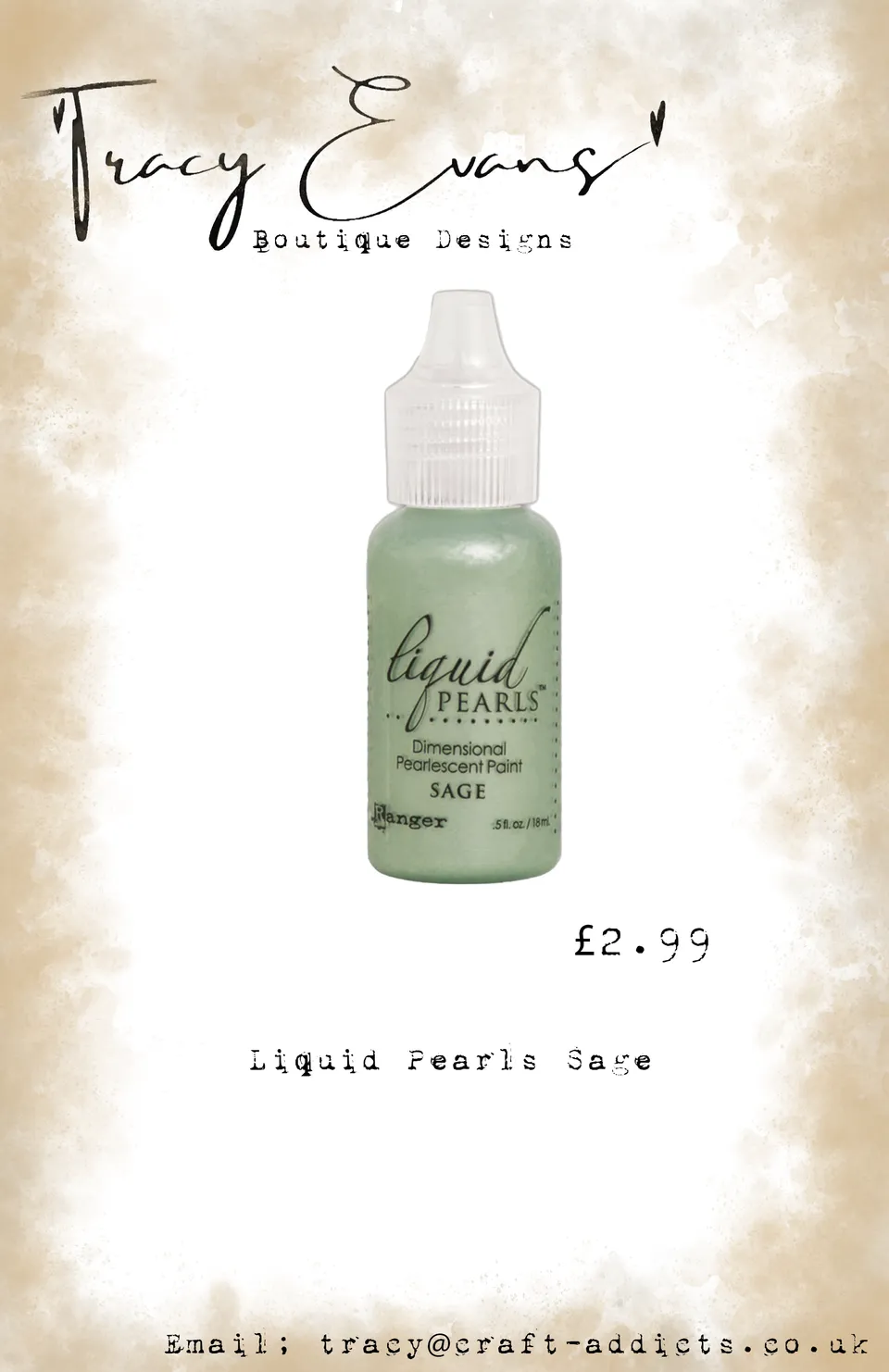 Tracy Evans Design AC014 Liquid Pearls perlemaling Sage