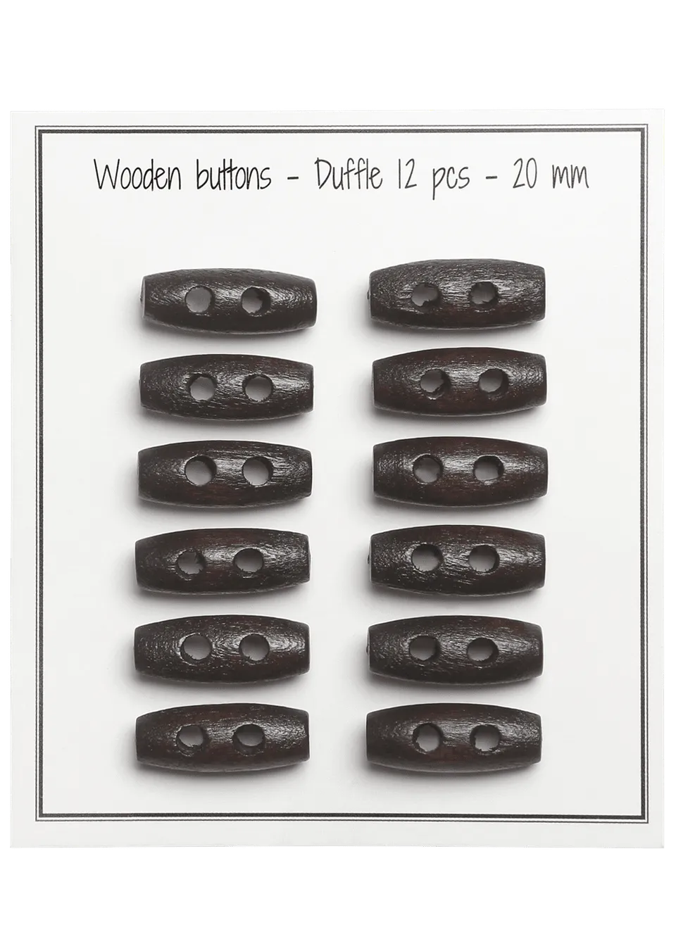 Go Handmade Duffle knapper 20 mm 12 stk brune
