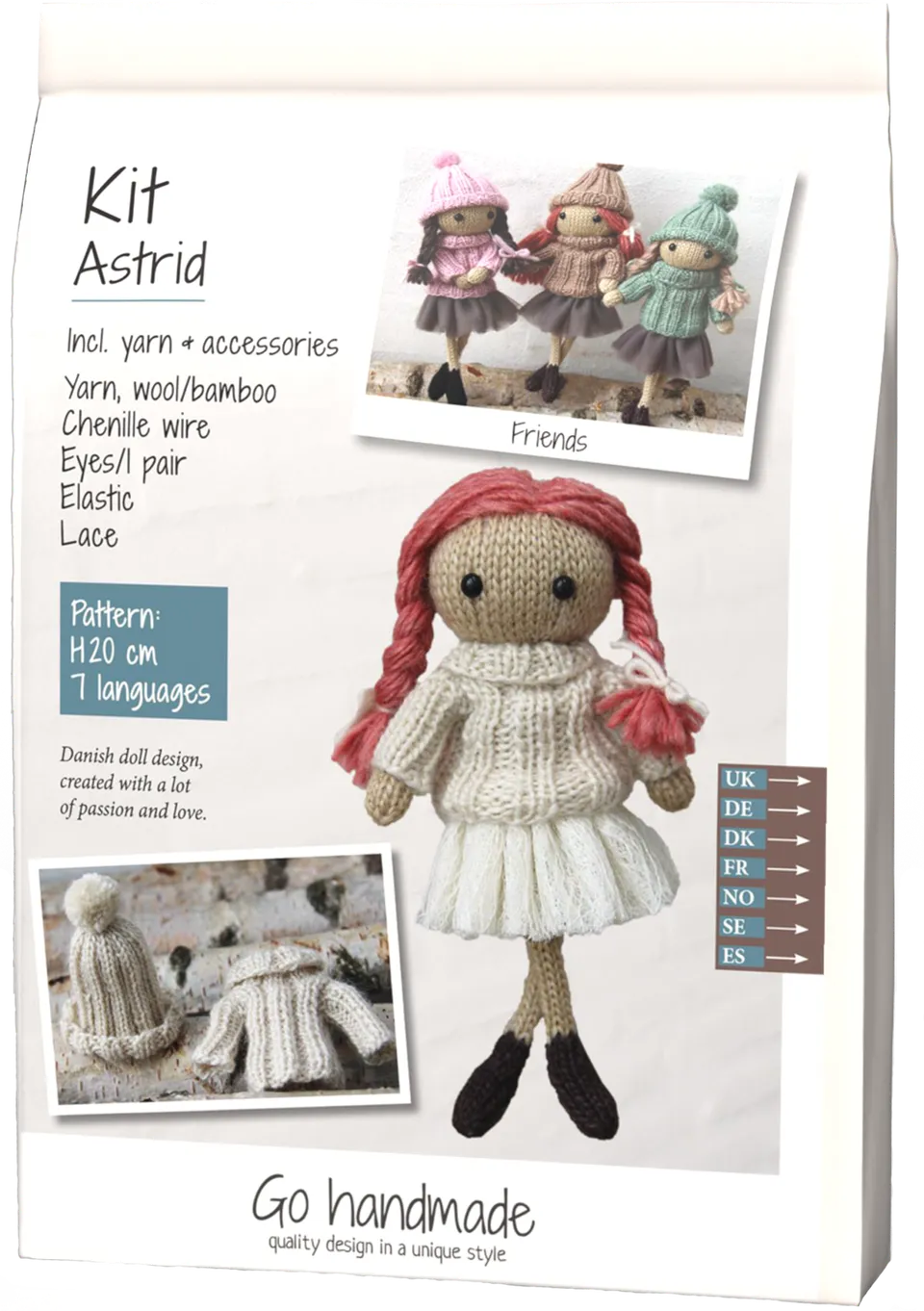 Go Handmade Astrid strikkekit med garn