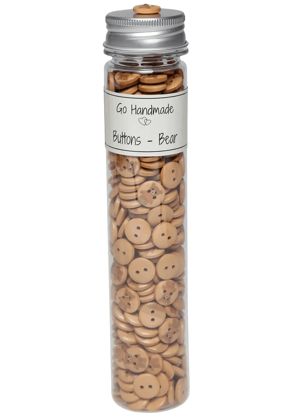 Go Handmade Teddy knapper 13 mm beige stor flaske
