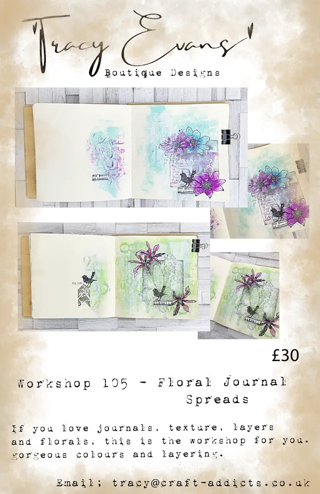 Tracy Evans Workshop 105 nettkurs floral journal