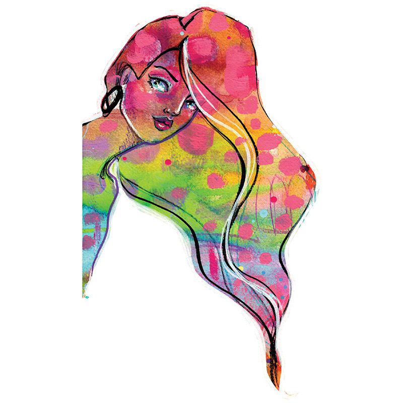 Jane Davenport Rainbow Diva wall art veggdekor flyttbar