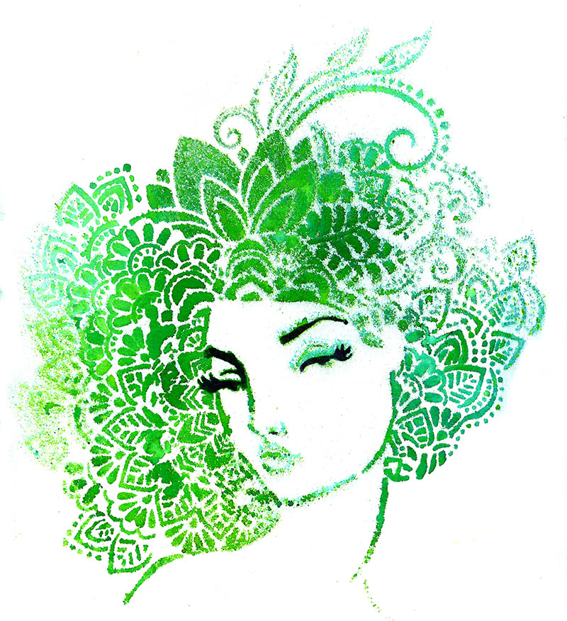 Jane Davenport Whimsical Lace Face sjablong ansikt