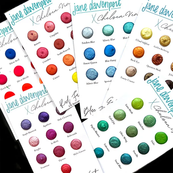Jane Davenport Fairy Dust akvarell dot cards håndlaget sett