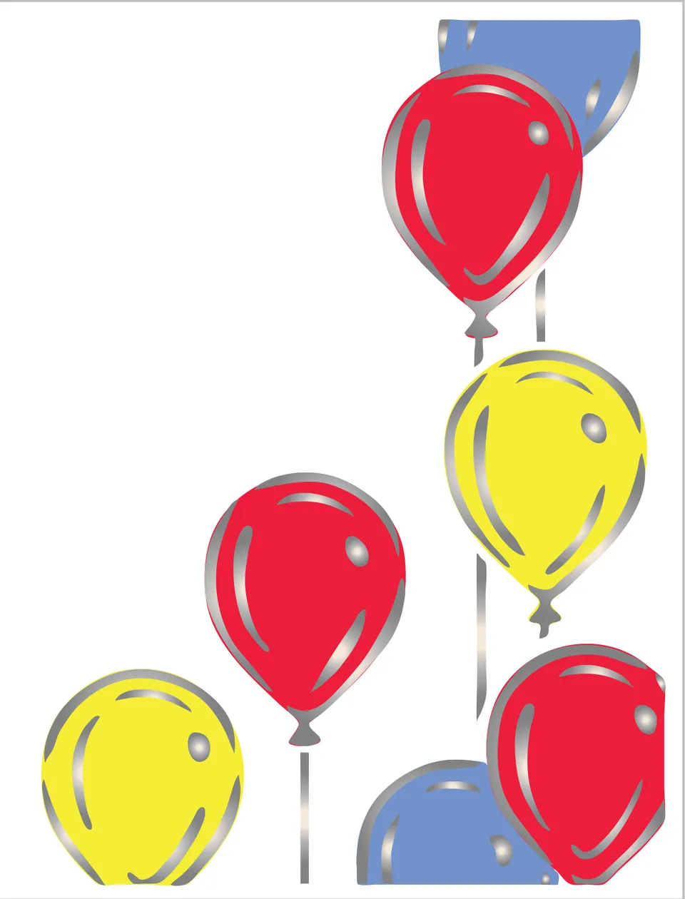 The Crafters Workshop TCW6059 Layered Balloons sjablong lagdelt