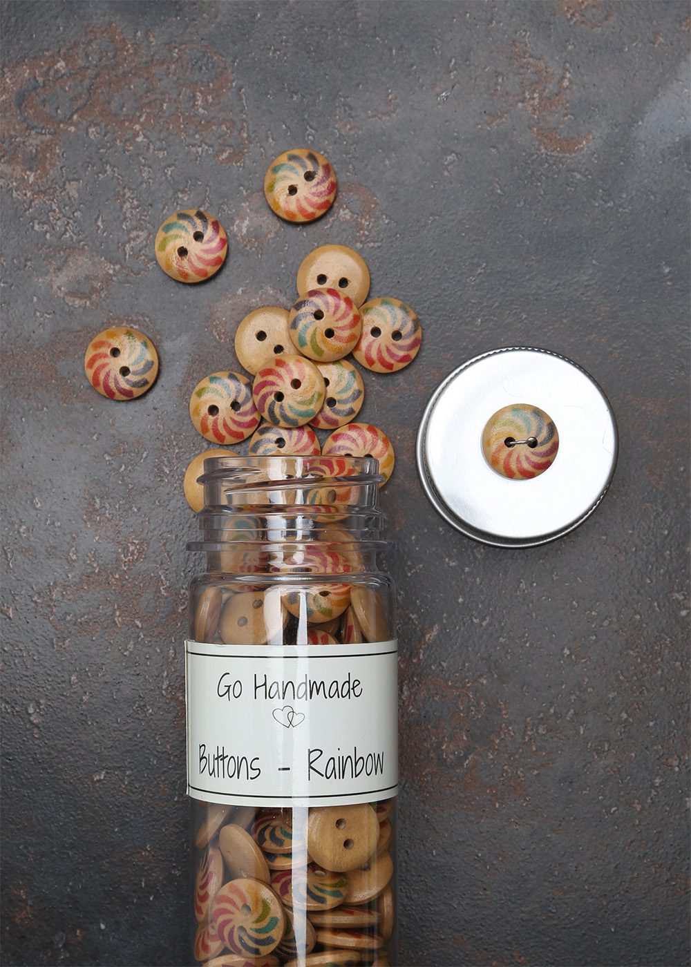 Go Handmade Rainbow knapper 15 mm flaske 220 stk