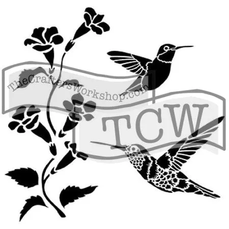 The Crafters Workshop TCW519 sjablong Hummingbirds 6x6 kolibri