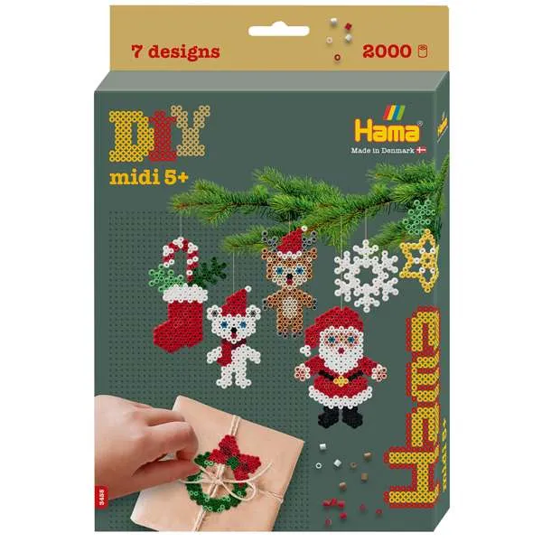 Hama Midi sett jul 2000 perler sekskantbrett