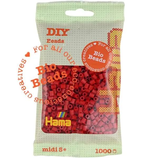 Hama Bio perler mørkerød 1000 stk 5 mm